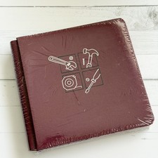 NEW Creative Memories Burgundy Red Mr Fix It Tools 8 x 8 Scrapbook Album Cover picture
