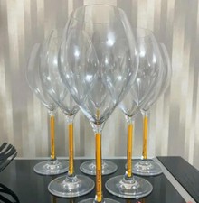 Set of 6 Veuve Cliquot Clicquot Orange Glasses champagne Glasses Flutes Cup picture