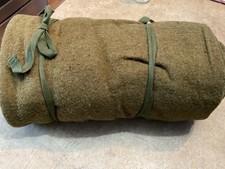 Vintage 1944 Original WWII  US Army Wool Mummy Sleeping Bag 6' Green Drab Zipper picture
