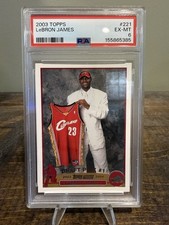 2003-04 Topps LeBron James Draft Pick #221 Rookie Cleveland Cavaliers RC PSA 6 picture