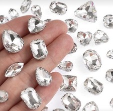 Decorative Clear Rhinestones in Silver | DIY & Sewing | New | 58 Pieces picture