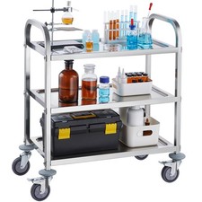 Uimoso 3-Tier Stainless Steel Cart Mobile Lab Utility Cart 400lbs Medical Clinic picture