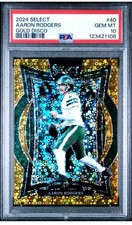2024 PANINI SELECT AARON RODGERS CONCOURSE #40 GOLD DISCO PSA 10 picture