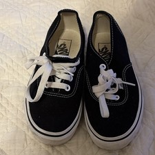 VANS Authentic Black/White Canvas Lace-Up Sneakers US 5.5 EU 38 Unisex picture