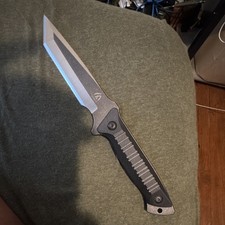 Huang Fu Tactical Combat Fixed Blade Tanto Knife Gray SS Full Tang w/ Sheath picture