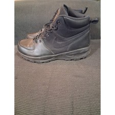Nike Manoa Leather Triple Black Boots Mens 13 456978-001 Tactical Hiking Mid Top picture