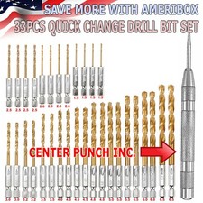32PCS Drill Bit Set Titanium Coated HSS High Speed Steel Hex Shank Quick Change picture