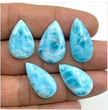 Natural Dominican Sky Blue Larimar 5 Pcs Cabochon Gemstones 70 Cts Wholesale Lot picture