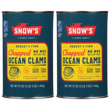 Snow's Wild Caught Chopped Ocean Clams 51 oz Can 2-Pack picture
