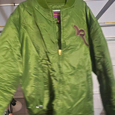 Rocawear Men's 4XL Green Bomber Jacket Satin Zip Lined Big & Tall picture