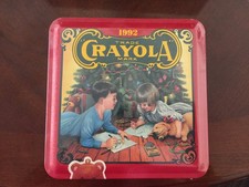 Vintage 1992 Crayola Holiday Tin 1st Series 64 Crayons Bear Ornament NEW Sealed picture