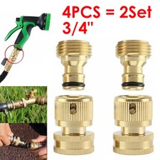 4Pcs 3/4 Garden Hose Quick Connect Water Brass Female Male Connector Coupler picture