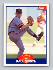 1989 Score #595a Paul Gibson : Player grabbing crotch in background picture