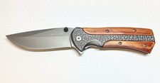 Rite Edge Wood Cocobolo Handle Spring Assisted Knife w/ Clip  8 1/2” Overall picture