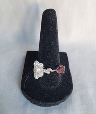 925 Sterling Silver Ring Pear Mozambique Garnet 8x6mm Gemstone Jewelry Size 9 picture