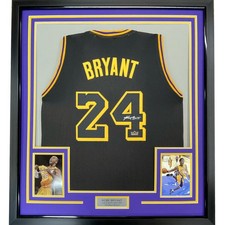 Framed Facsimile Autographed Kobe Bryant 35x39 #24 Reprint Auto Jersey picture
