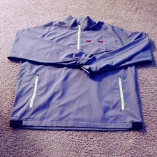 FootJoy Zephyr Long Sleeve Windshirt Gray Mens Large 1/4 Zip Windbreaker Logo picture