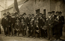 Real Photo Postcard, A Group of Men Decorated on Occasion 1910s picture