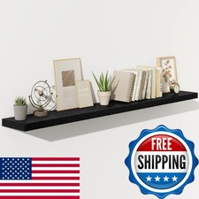 Fun Memories 72 Inch Shelves 8 Inch Deep Black for Wall Fireplace Mantel picture