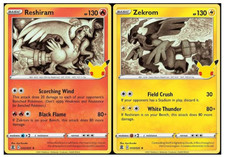 Zekrom and Reshiram Celebrations HOLOS 2 Card Set  Rare Pokémon TCG In Stock picture