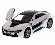 Kinsmart BMW i8 2 Door Coupe 1:36 Diecast Model Toy Car Pull Action New- WHITE picture