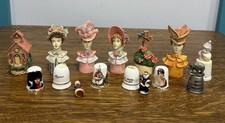 Vintage Thimble Collection Lot Of 15 Enesco Avon Fine Bone China Great Smokey picture