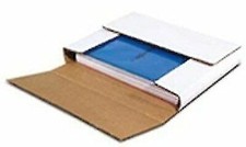 50 400 page Bookfold 11-1/8x8-5/8x2 White Multi Depth Corrugated Book Mailer Box picture