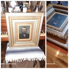 Antique 1800s FULL whole PLATE Framed Tintype un identified Gentlemen portrait picture