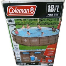 NEW Coleman Power Steel Deluxe Above Ground Swimming Pool - 18ft x 48in picture