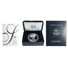 2005-W Proof $1 American Silver Eagle Box, OGP & COA picture
