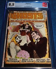 GHOSTS #1 CGC 8.5 WITH WHITE PAGES 48 PG GIANT CLASSIC BRONZE HORROR 1971 picture