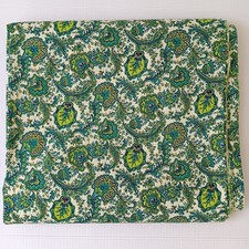 Vintage Mid-Century Teal Floral Paisley Cotton Feed Sack Fabric BTY x 35