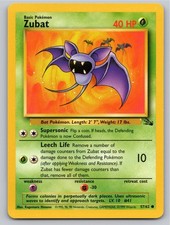 1999 POKEMON ZUBAT FOSSIL 57/62 UNLIMITED C NM A88819 FREE S&H picture