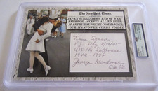 George Mendonsa signed autographed PSA DNA custom 5x7 V-J Day Kissing Sailor picture