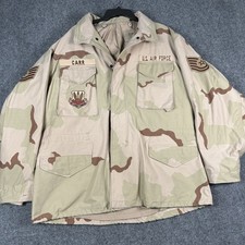 Vintage 1996 US Military M-65 Field Jacket XL Reg 3 Color Desert Camo Air Force picture