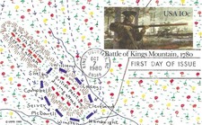 CORNISH, Scott UX85, 10c Battle of Kings Mountain,  Hand Painted FDC picture