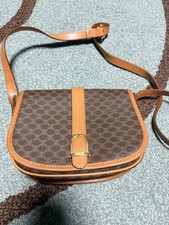 CELINE Macadam Buckle Flap Shoulder Bag Purse Crossbody Brown Vintage Authentic picture