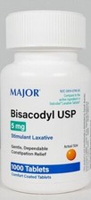 2 Pack Major Bisacodyl 5 mg 2000 Coated Tablets -Expiration Date 02/2026 picture