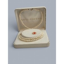 Vintage Ross-Simons Cultured Pearl Necklace Bracelet Set 14K Gold NOS Box picture