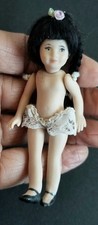 ARTISAN  PORCELAIN JOINTED DOLLHOUSE LITTLE GIRL DOLL IN LACE PANTIES  3 1/2