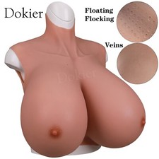Dokier 8th Oil Free Huge Breast Forms S Z Cup Breastplate Fake Boobs Veins Skin picture