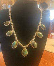 Premium Handmade  Sterling Kingman Turquoise Lariat Necklace, 140 g picture
