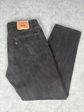 Vintage Y2K Levi’s 505 Jeans Mens 36x30 Black Faded Denim Made USA 2002 picture