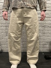 y2k vintage baggy White Tan Cream wide leg skater denim jeans 2000s - size 30 picture