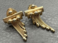 Vintage Victorian Revival Style Clip On Tassel Dangle Foxtail Chain Earrings picture