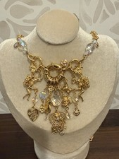 VTG Kirks Folly Fairy Dream Catcher Necklace Fairies Dangling Charm Crystal picture