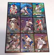 SkyBox Metal Universe 1996 Promo Sample MLB Baseball Card Lot of 9 Uncut picture