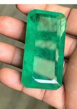 102.54 Ct Natural Colombian Green Emerald Certified Emerald Cut Loose Gemstone picture