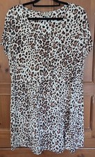 Soma Womens Cream Leopard Print Cool Nights Short-sleeved Sleepshirt Size XL picture