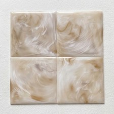 Unused vintage plastic tiles, 4.25”x4.25”, marbled alabaster beige picture